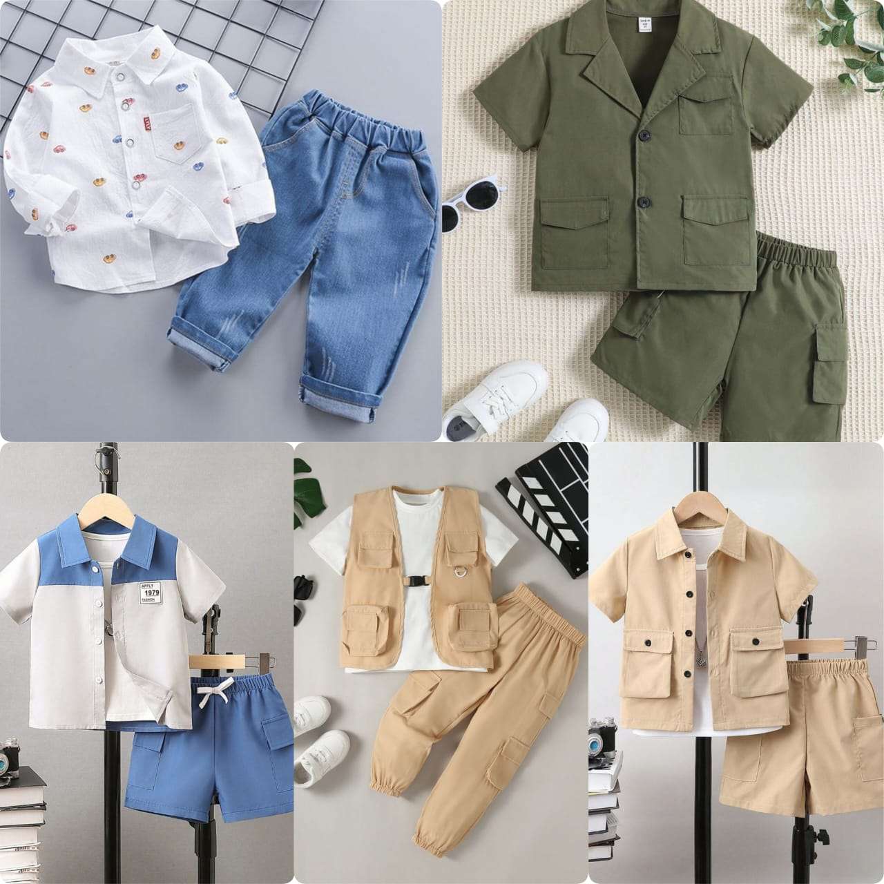 Premium Summer Baby Boy Suits (Pack of 5) Kids Collection - All Sizes Available Article#76283