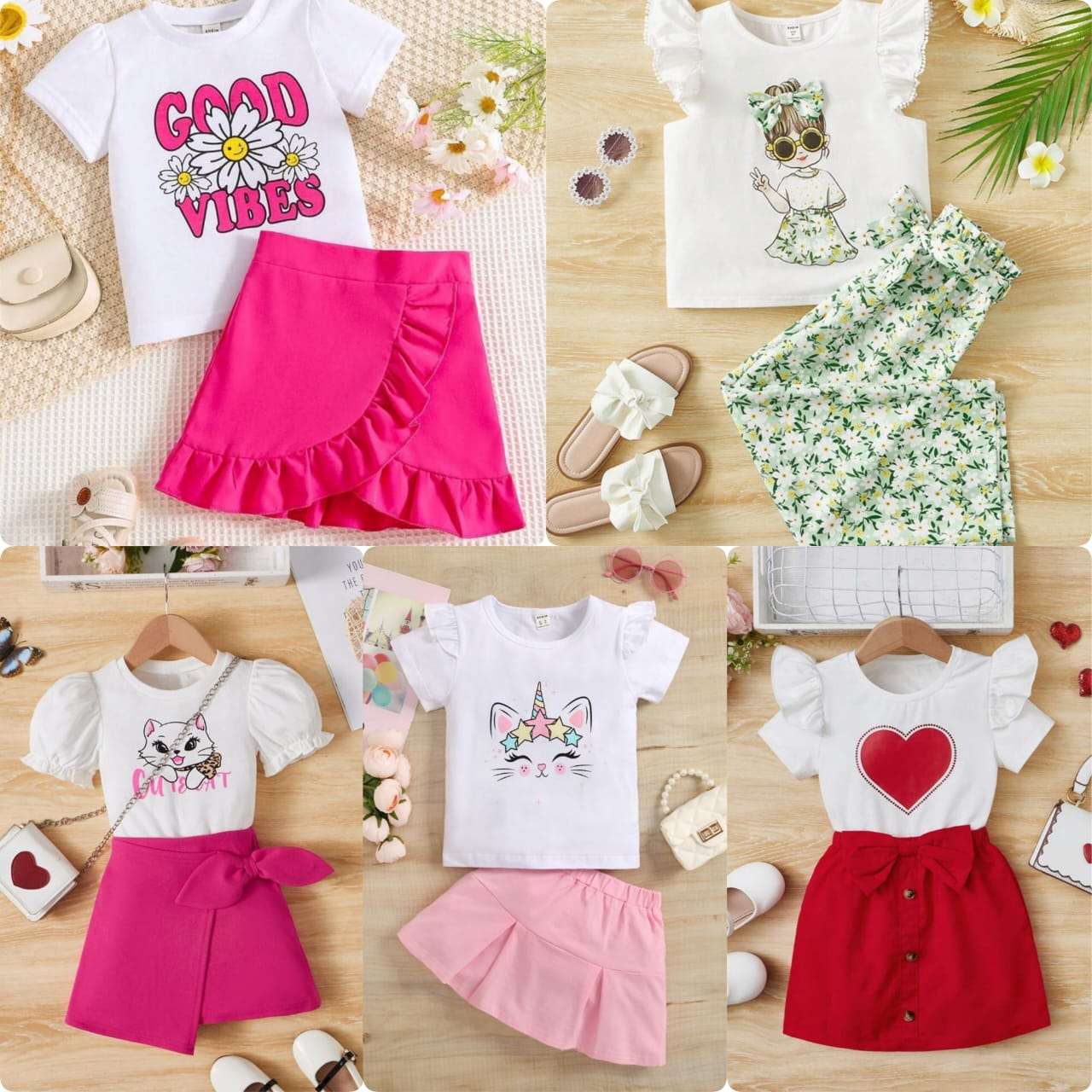 Premium Summer Baby Girl Suits (Pack of 5) Kids Collection - All Sizes Available Article#76289