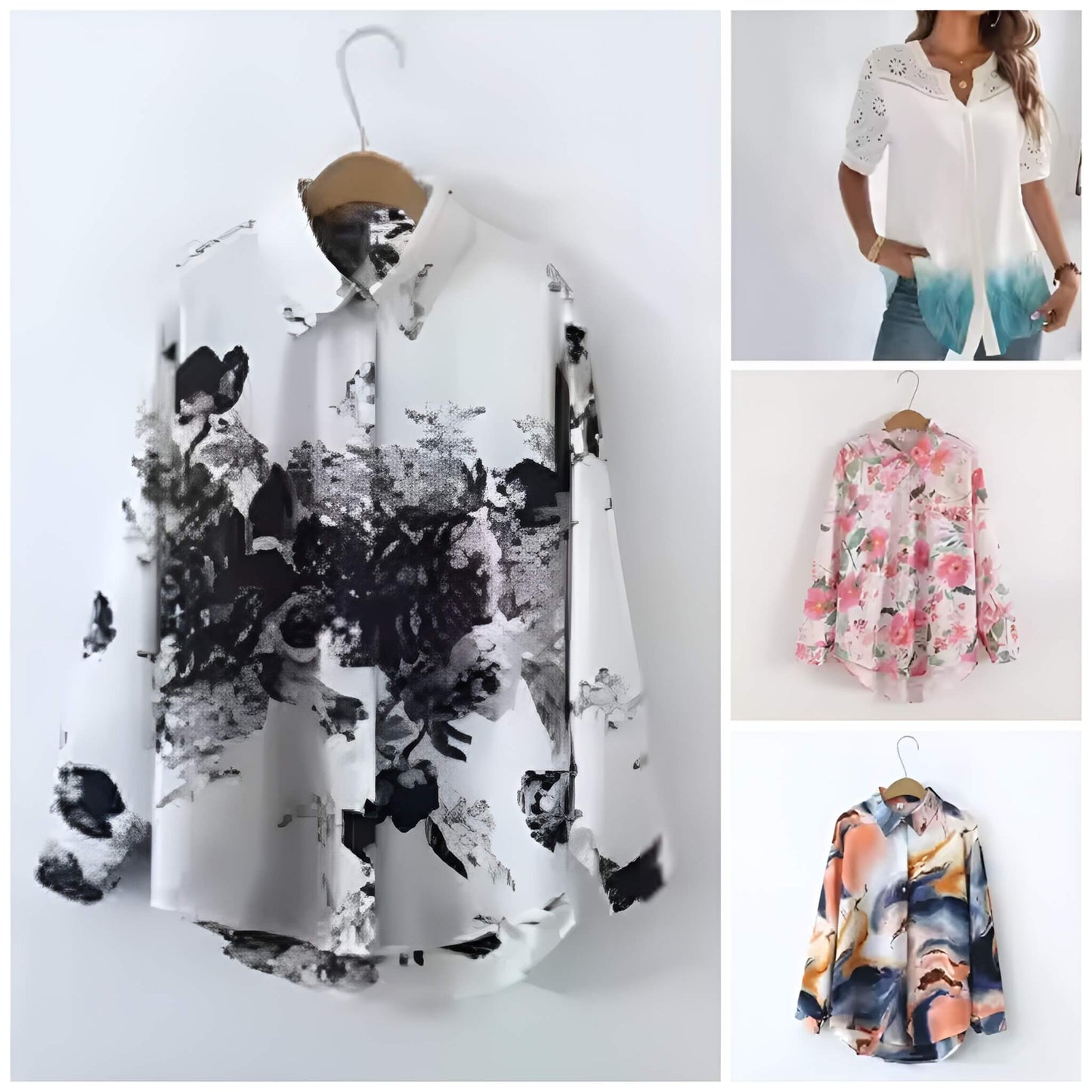 Pack of 4 Trendy Summer T-Shirts for Women β Floral & Graphic Prints | Breathable, Stylish, and Comfortable - 1034