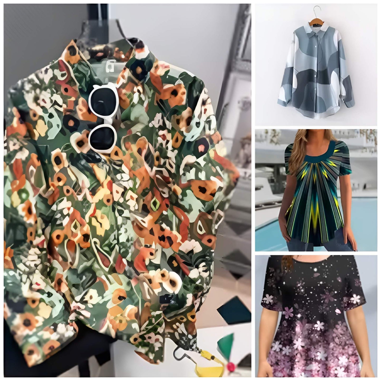 Pack of 4 Trendy Summer T-Shirts for Women β Floral & Graphic Prints | Breathable, Stylish, and Comfortable - 1032