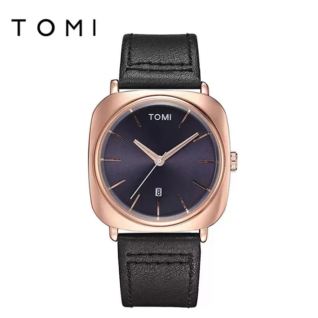 Men's TOMI T-084 Watch Quartz Date Leather Strap