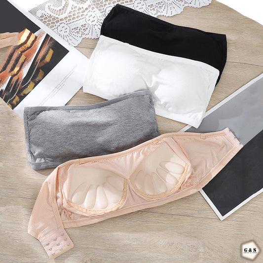 Cotton Pushup Pack Of 3 Strapless Bras With 3 Pairs Of Transparent Straps