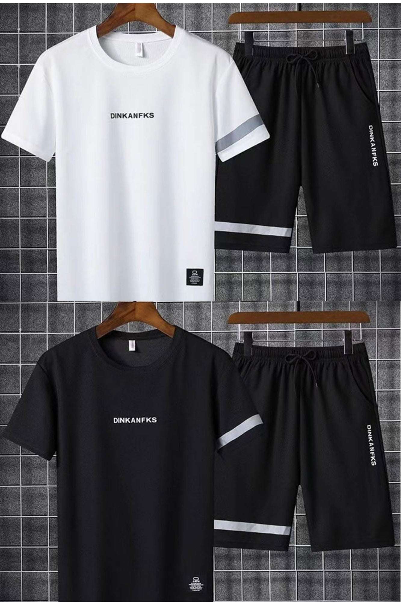 Buy 1 Get 1 Free Men's Summer Set Casual Sports Suit Tracksuit - Short Sleeves T-Shirt 880