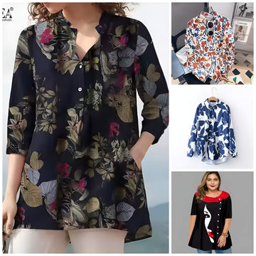 Pack of 4 Trendy Summer T-Shirts for Women β Floral & Graphic Prints | Breathable, Stylish, and Comfortable - 1021