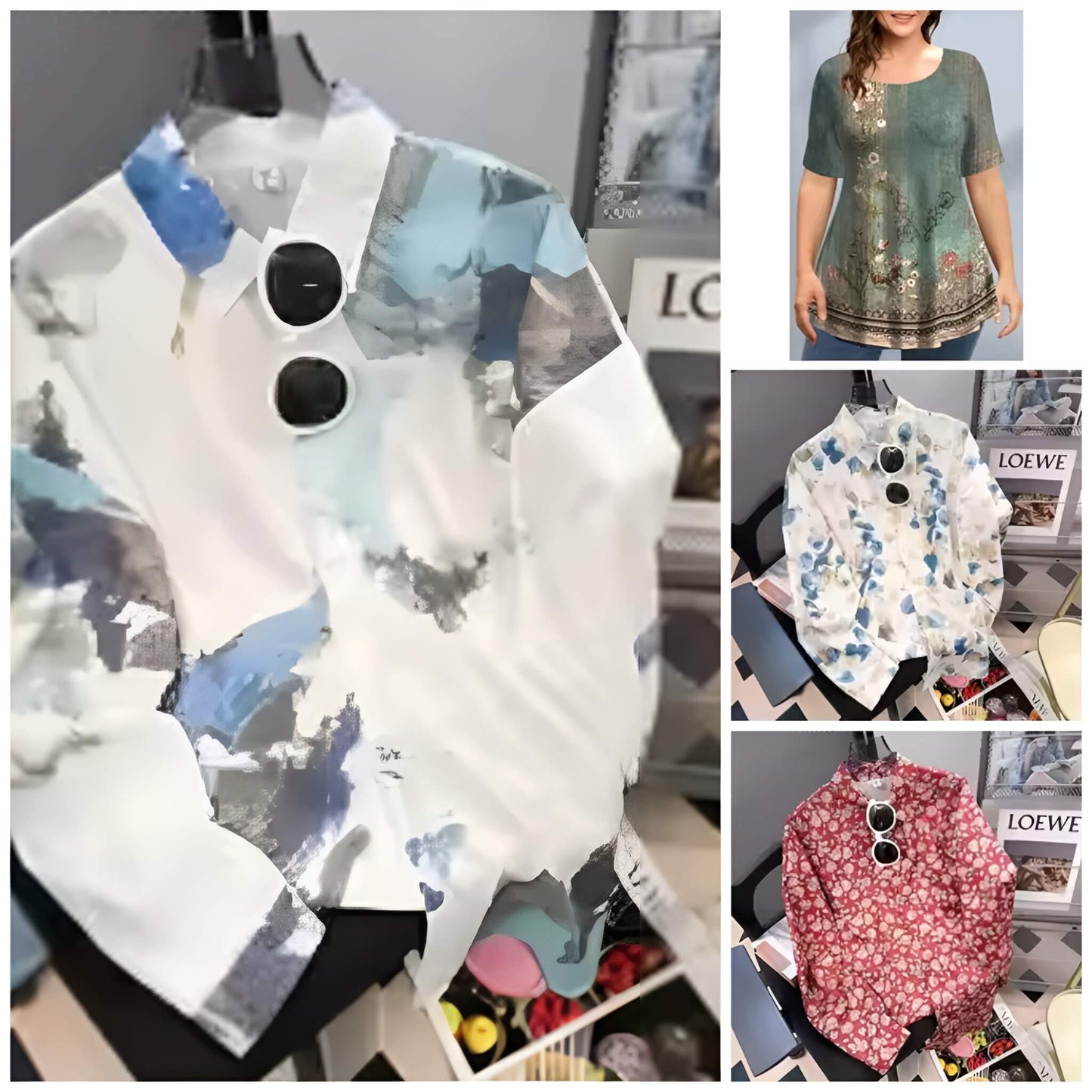 Pack of 4 Trendy Summer T-Shirts for Women β Floral & Graphic Prints | Breathable, Stylish, and Comfortable - 1026