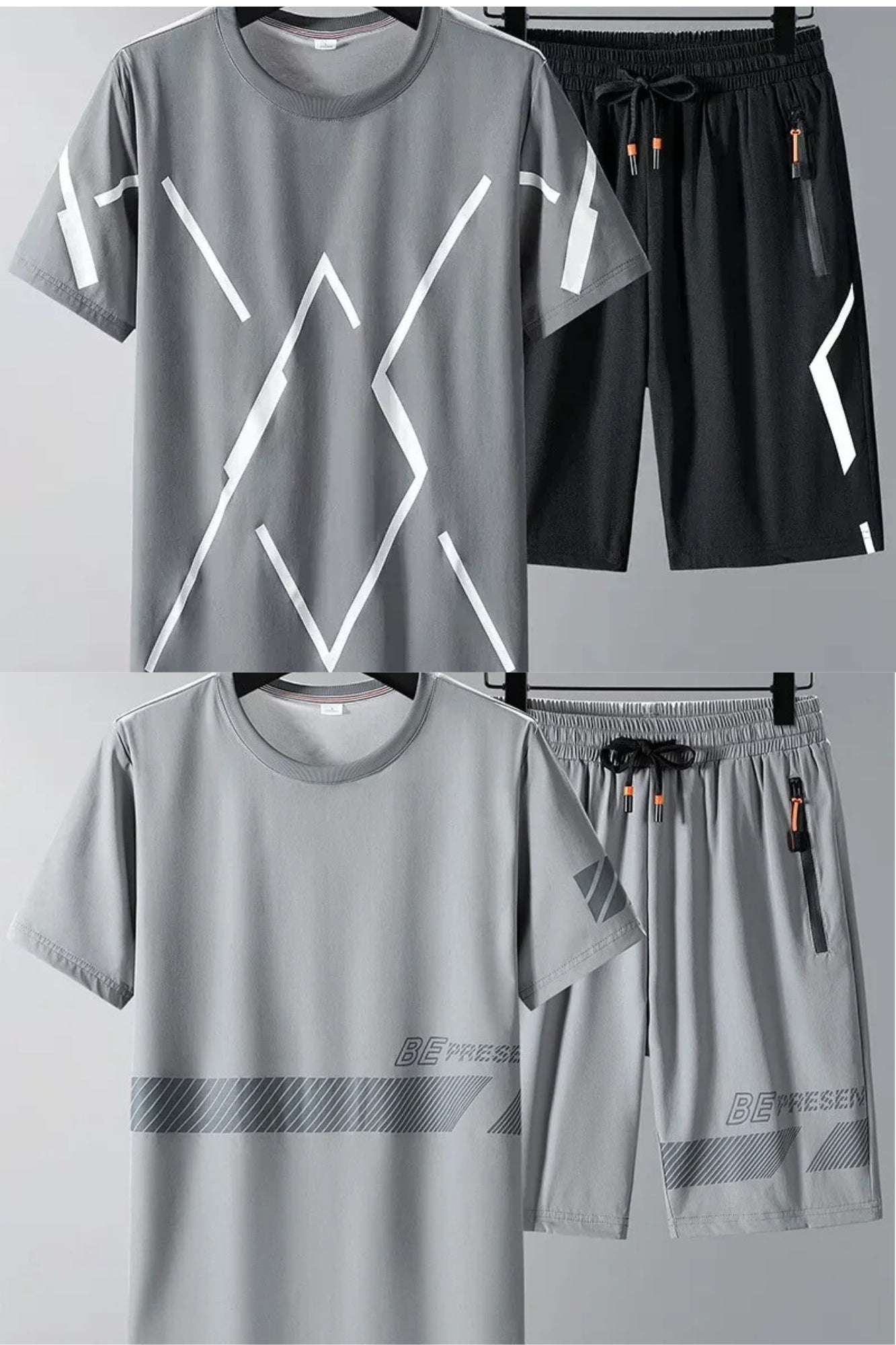 Buy 1 Get 1 Free Men's Summer Set Casual Sports Suit Tracksuit - Short Sleeves T-Shirt 889