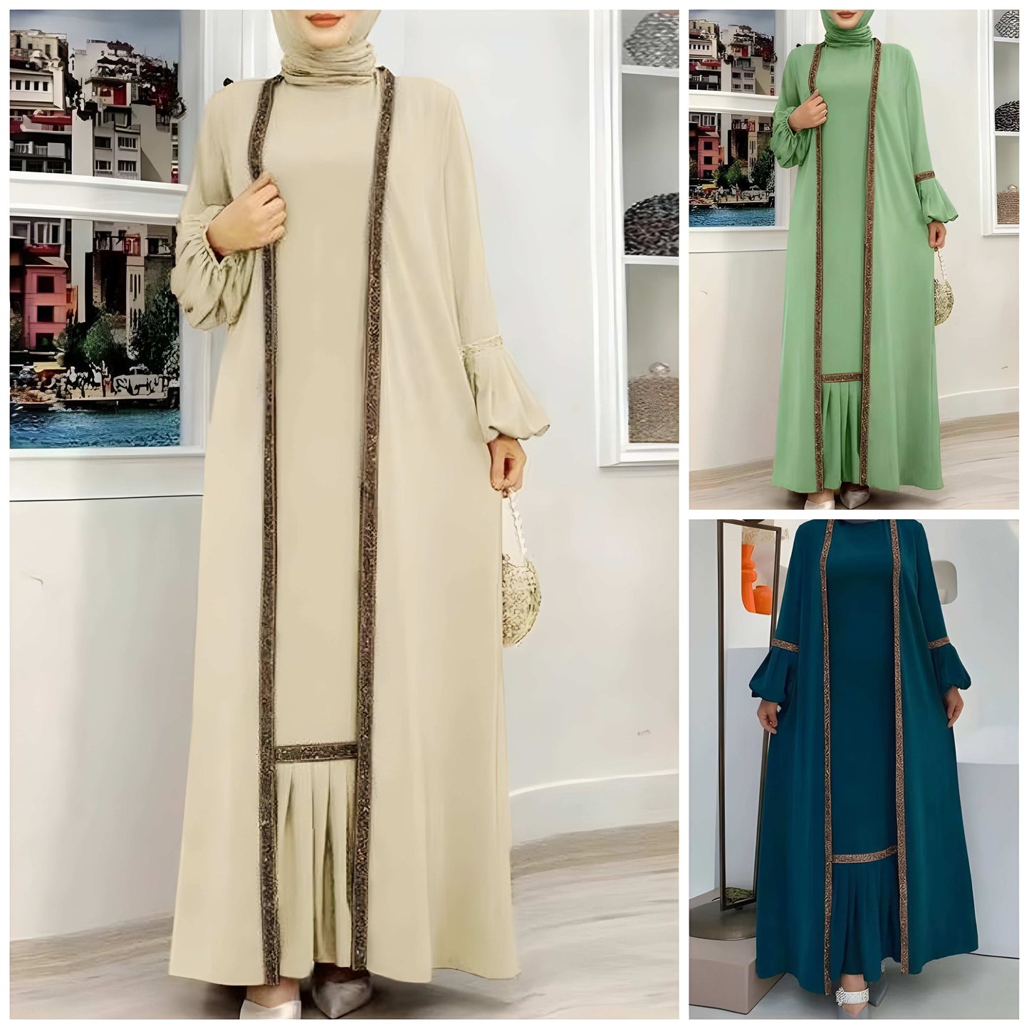 Pack of 3 Stylish Abaya l Premium Quality l All Sizes Available #1090
