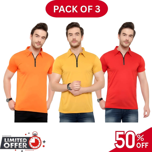 Pack of 3 | 50% OFF Men's Stylish Polo T-Shirts | Article#1042