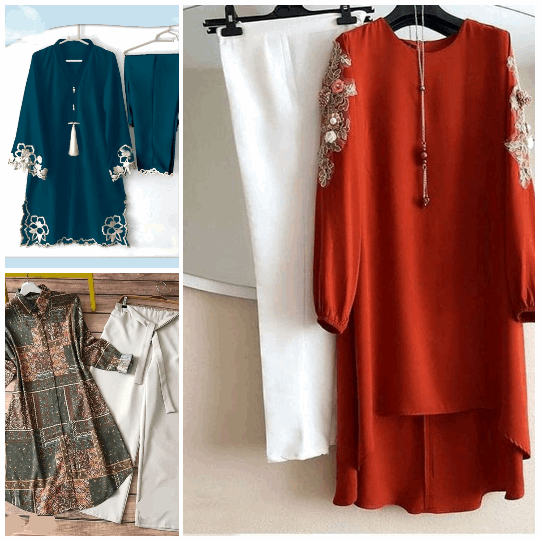 Pack of 3 Women's Casual Summer Suit Set Stylish,  Premium Stitched Kurti & Trousers l 40% OFF l 7634957