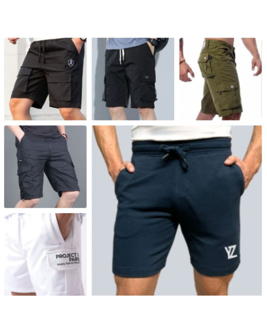 Pack of 6 Cotton Shorts for Men – Breathable Summer Wear with Elastic Waist & Drawstring | Multi-Color Comfy Lounge & Workout Shorts