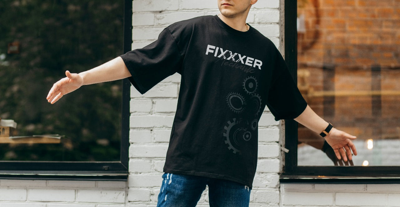 Men's Printed Oversize Drop Shoulder T-Shirt.