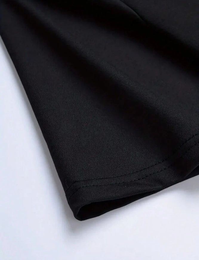 Men's Gold Letter Printed Drop Shoulder