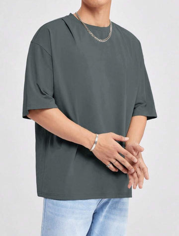 Men's Hypemode Loose Fit Solid Color Drop Shoulder.