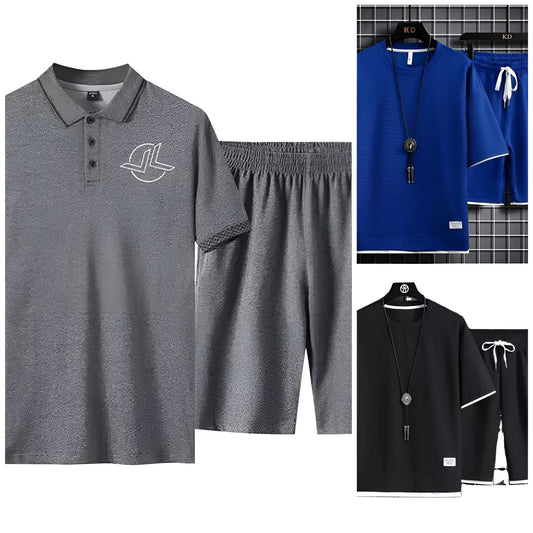 Pack of 3 Men's Summer Sports Suit Tracksuit - Short Sleeves T-Shirts 6531