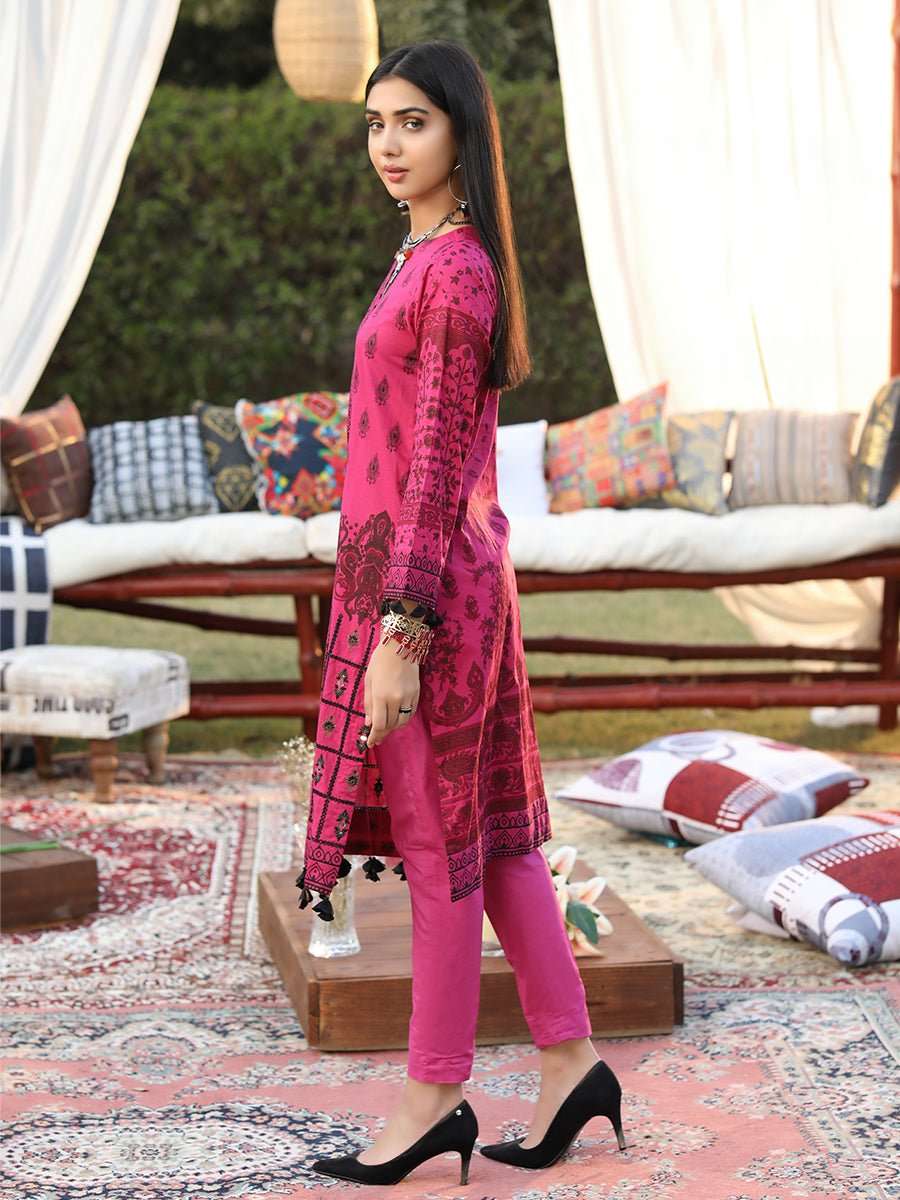 1 & Get 1 Free - Unstitched 3pc Printed Embroidered Lawn Suit