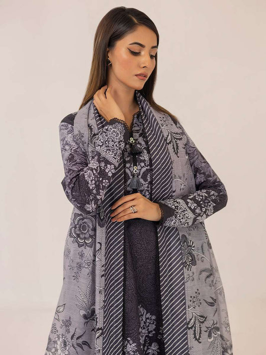 1 & Get 1 Free - MONOCHROME DIGITAL PRINTED LAWN SILK SUIT