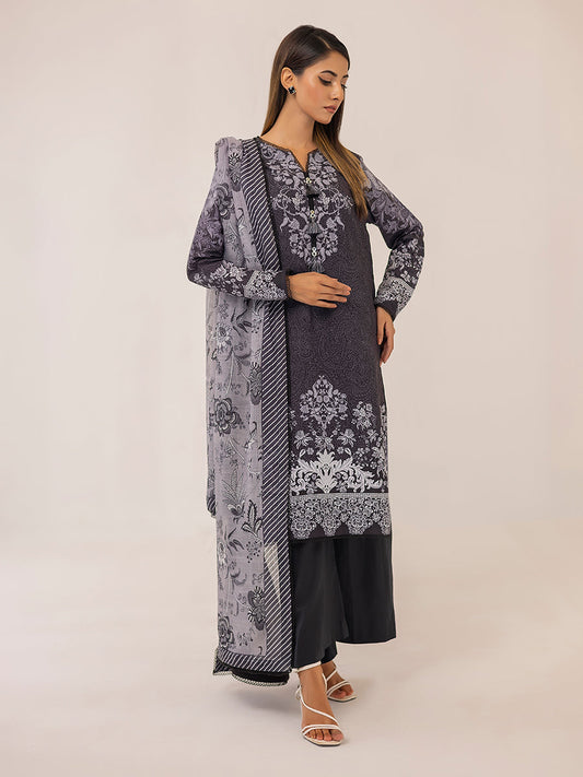 1 & Get 1 Free - MONOCHROME DIGITAL PRINTED LAWN SILK SUIT
