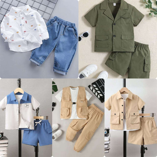 Premium Summer Baby Boy Suits (Pack of 5) Kids Collection - All Sizes Available Article#76283