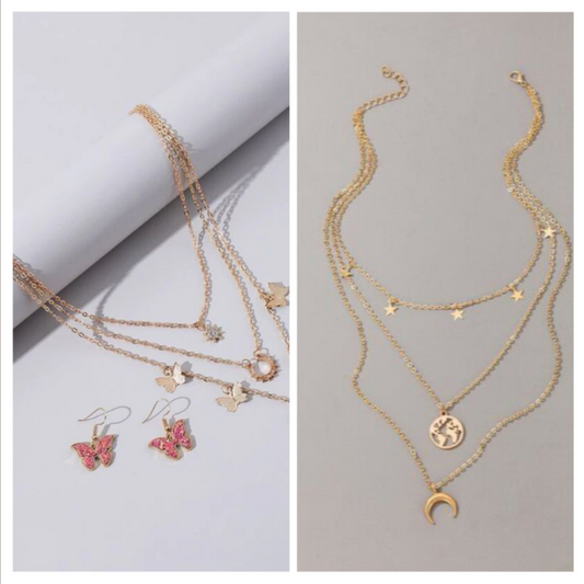 Stylish Layered Necklace Set – Buy 1 Get 1 Free | Stock Clearance Offer Deal87667