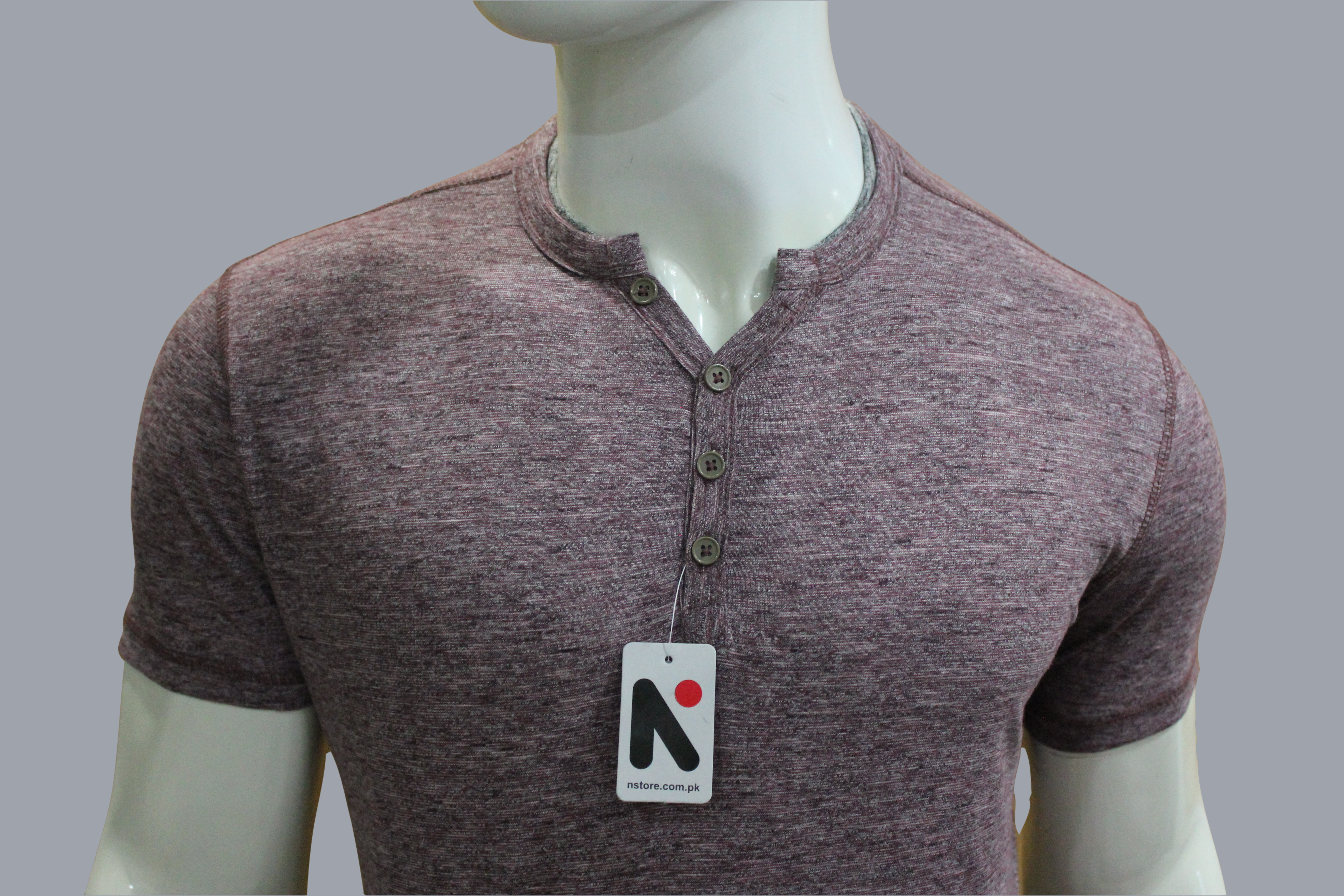 Men's Summer Smoky Pink Henley T-Shirts