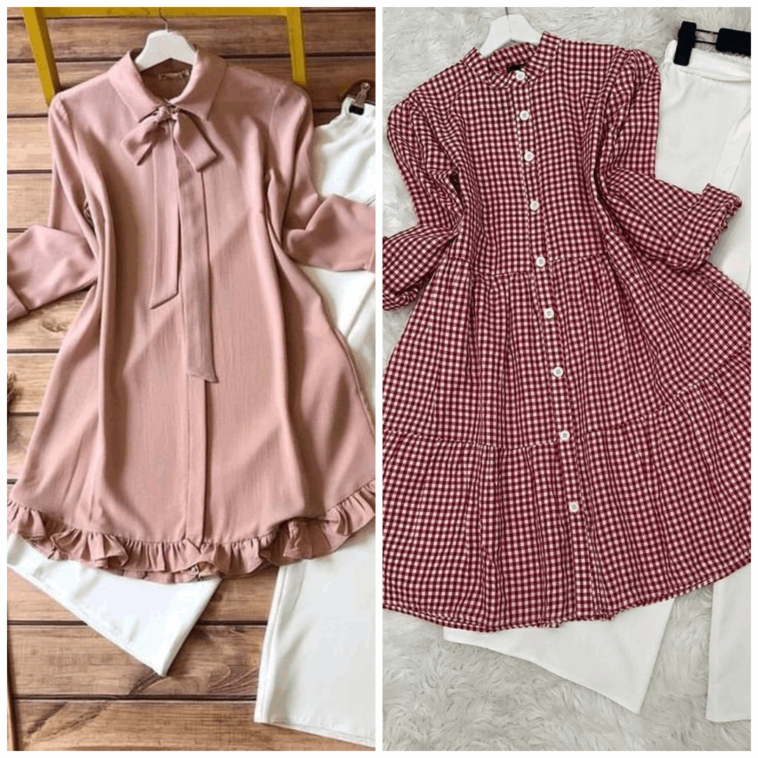 Chic Pack of 2 Women's Casual Summer Suit Set – Premium Stitched Kurti & Trousers | 50% Off Summer Sale | Item No. 986500