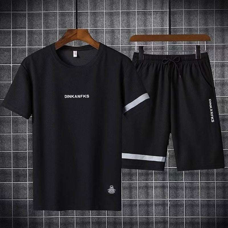 Buy 1 Get 1 Free Men's Summer Set Casual Sports Suit Tracksuit - Short Sleeves T-Shirt  899