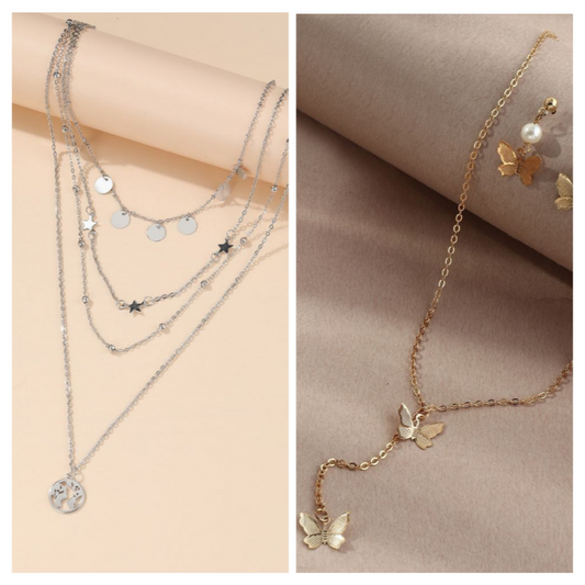 Stylish Layered Necklace Set – Buy 1 Get 1 Free | Stock Clearance Offer Deal87658