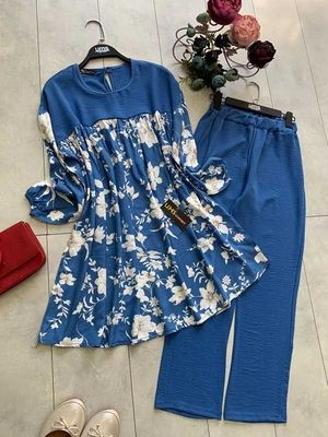 Chic Pack of 2 Women's Casual Summer Suit Set – Premium Stitched Kurti & Trousers | 50% Off Summer Sale | Item No. 986501