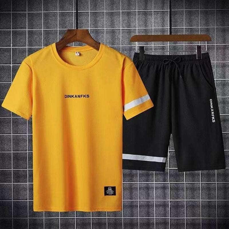 Buy 1 Get 1 Free Men's Summer Set Casual Sports Suit Tracksuit - Short Sleeves T-Shirt  883