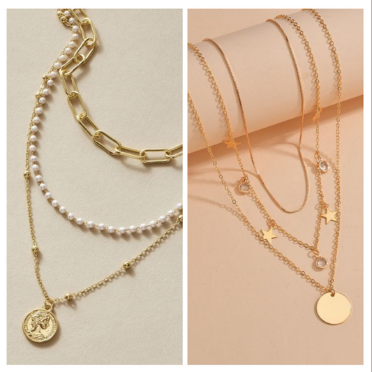 Stylish Layered Necklace Set – Buy 1 Get 1 Free | Stock Clearance Offer Deal87659