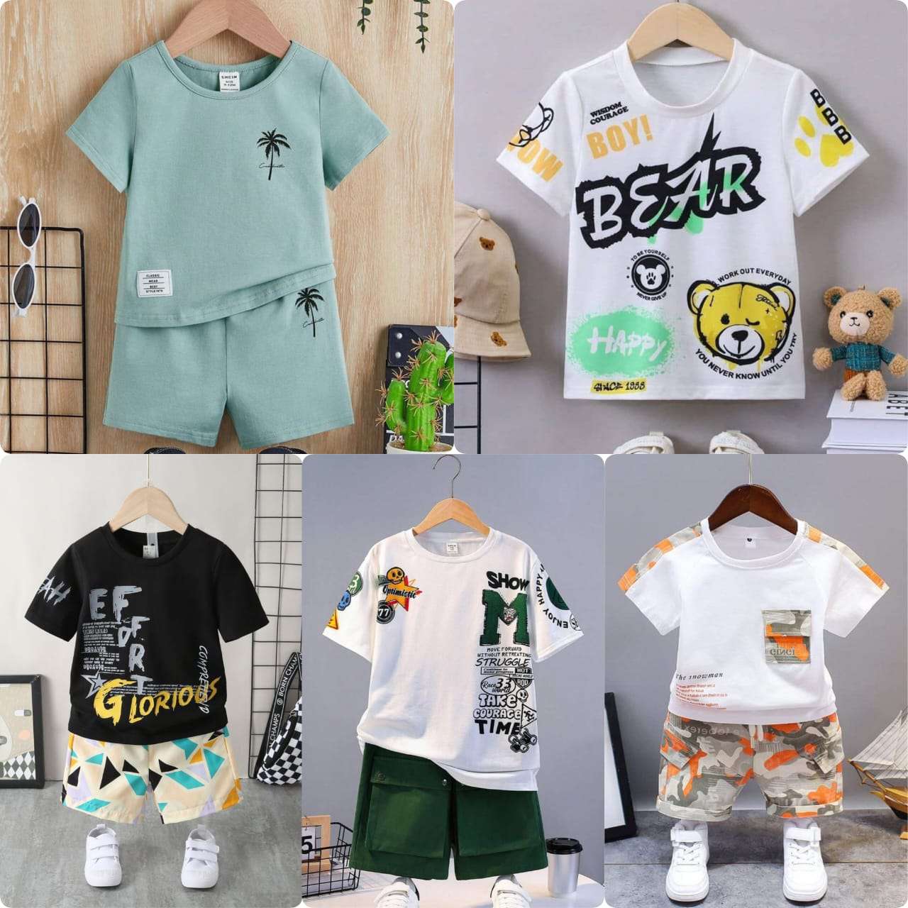 Premium Summer Baby Boy Suits (Pack of 5) Kids Collection - All Sizes Available Article#76285