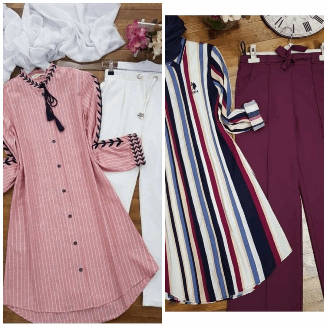 Chic Pack of 2 Women's Casual Summer Suit Set – Premium Stitched Kurti & Trousers | 50% Off Summer Sale | Item No. 986491