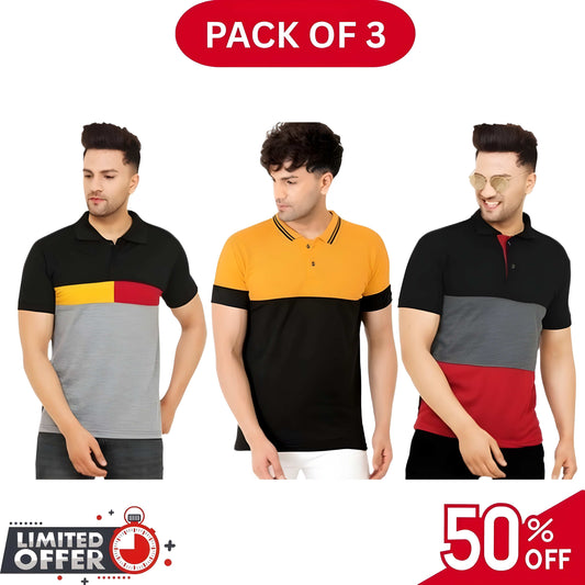 Pack of 3 | 50% OFF Men's Stylish Polo T-Shirts | Article#1044