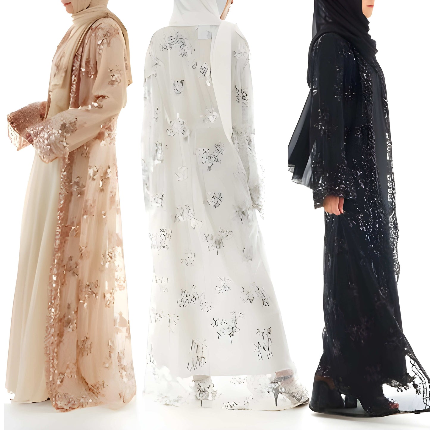 Pack of 3 Stylish Abaya l Premium Quality l All Sizes Available #1091