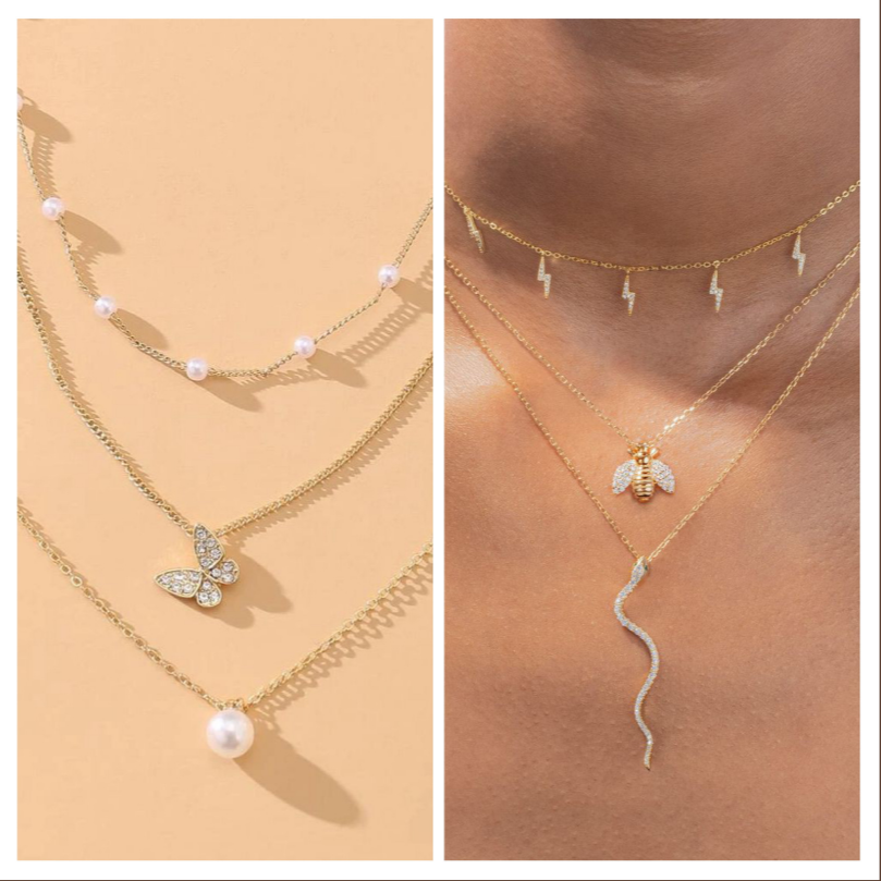 Stylish Layered Necklace Set – Buy 1 Get 1 Free | Stock Clearance Offer Deal87663