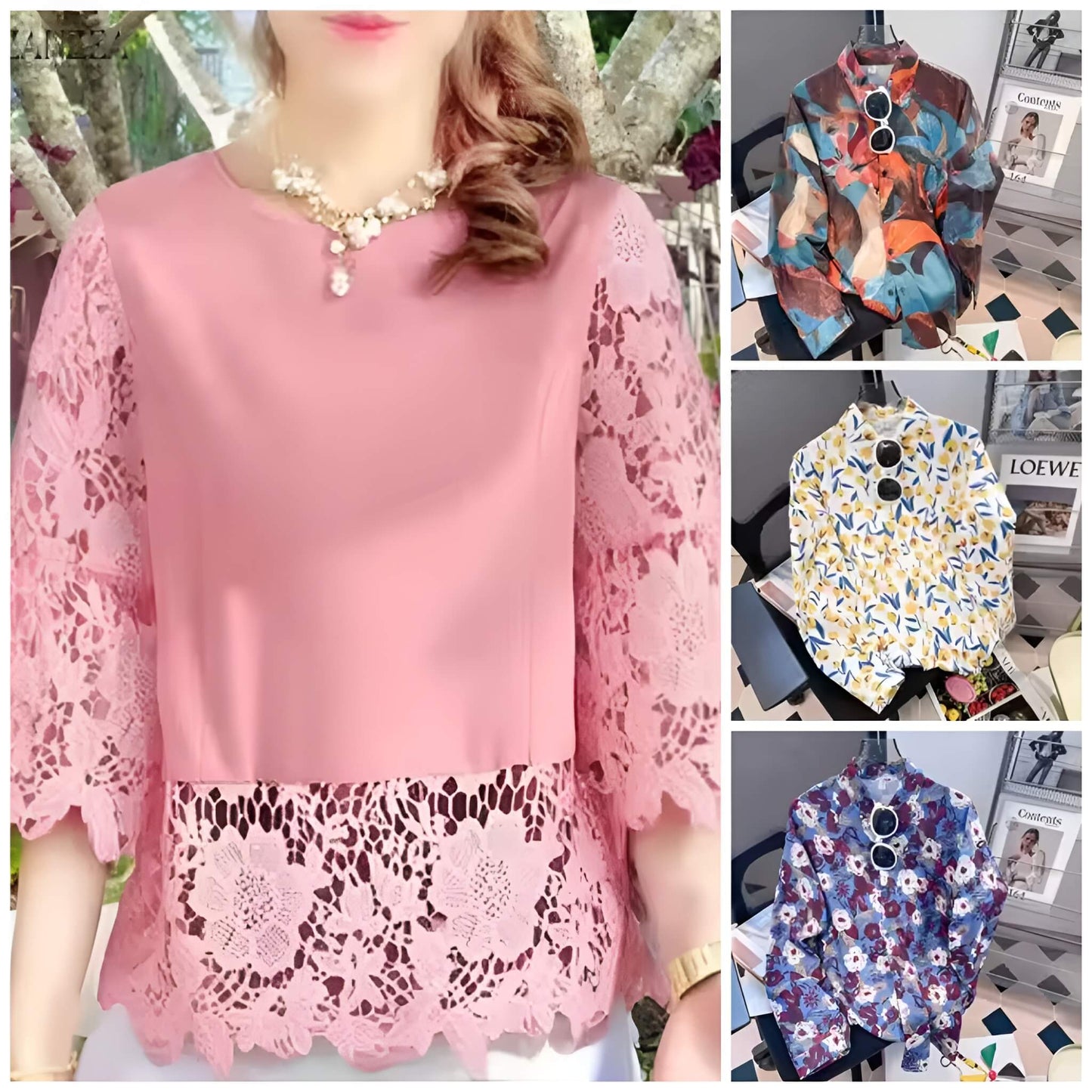 Pack of 4 Trendy Summer T-Shirts for Women – Floral & Graphic Prints | Breathable, Stylish, and Comfortable - 1040