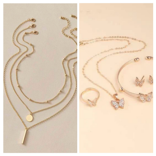 Stylish Layered Necklace Set – Buy 1 Get 1 Free | Stock Clearance Offer Deal87664