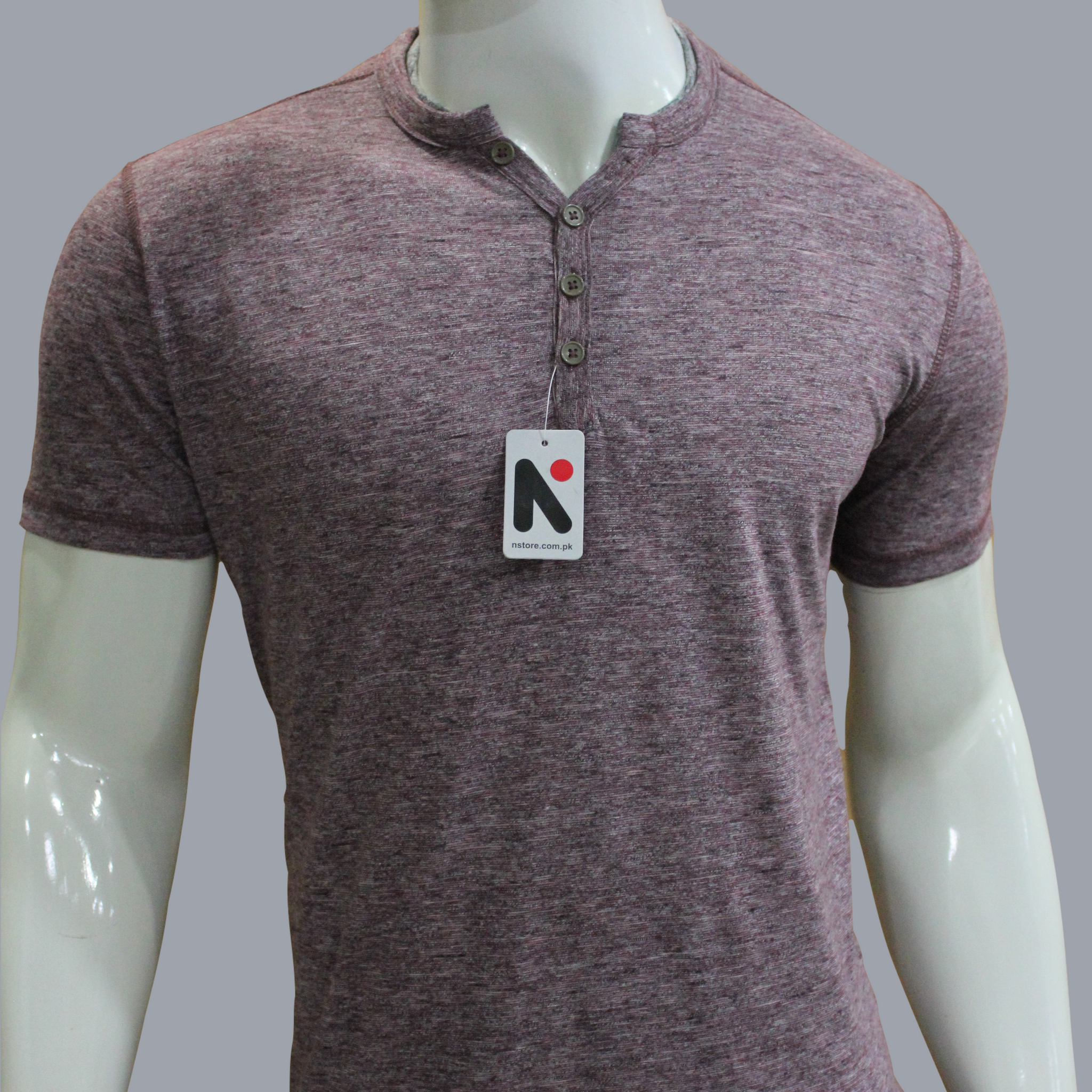 Men's Summer Smoky Pink Henley T-Shirts