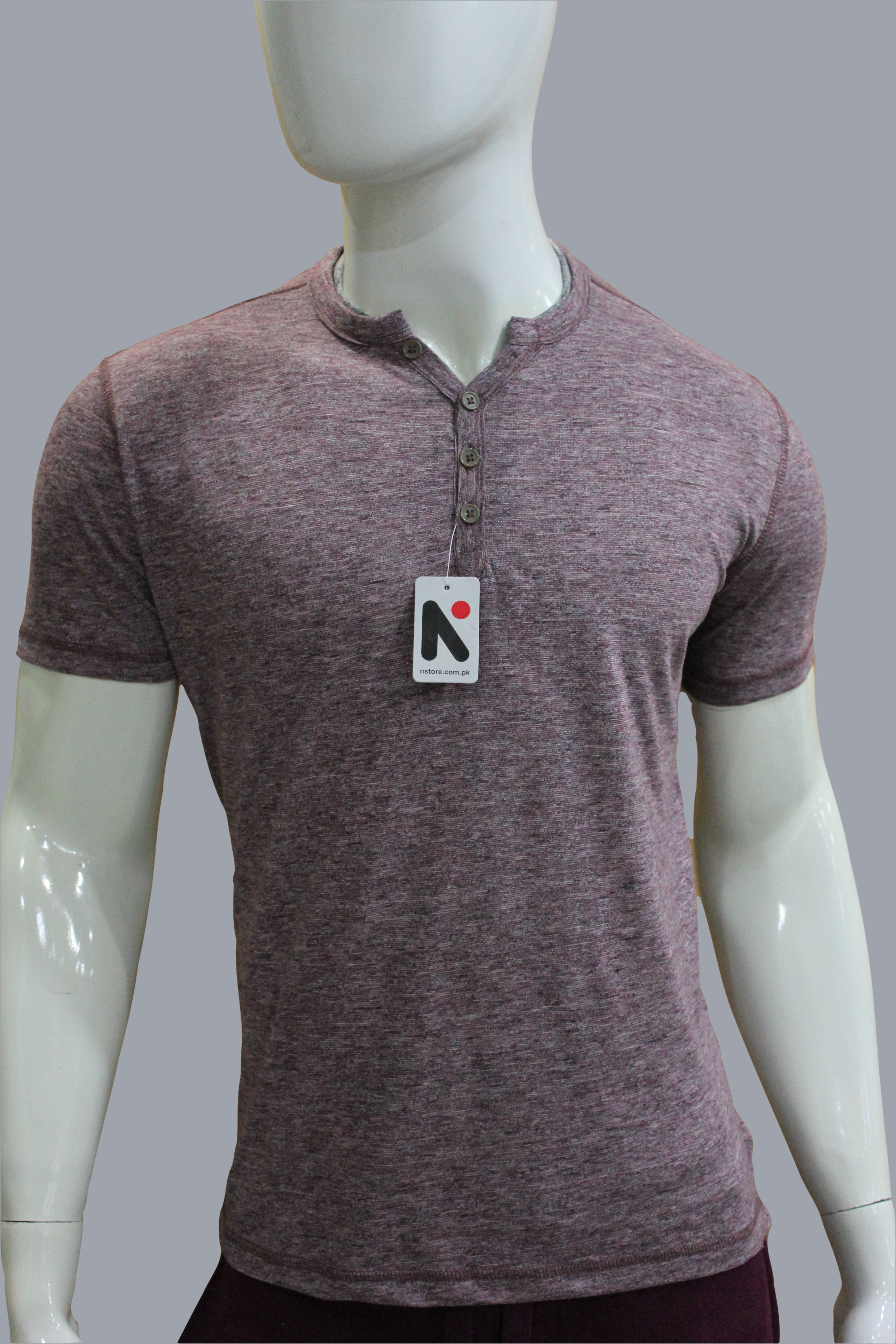 Men's Summer Smoky Pink Henley T-Shirts