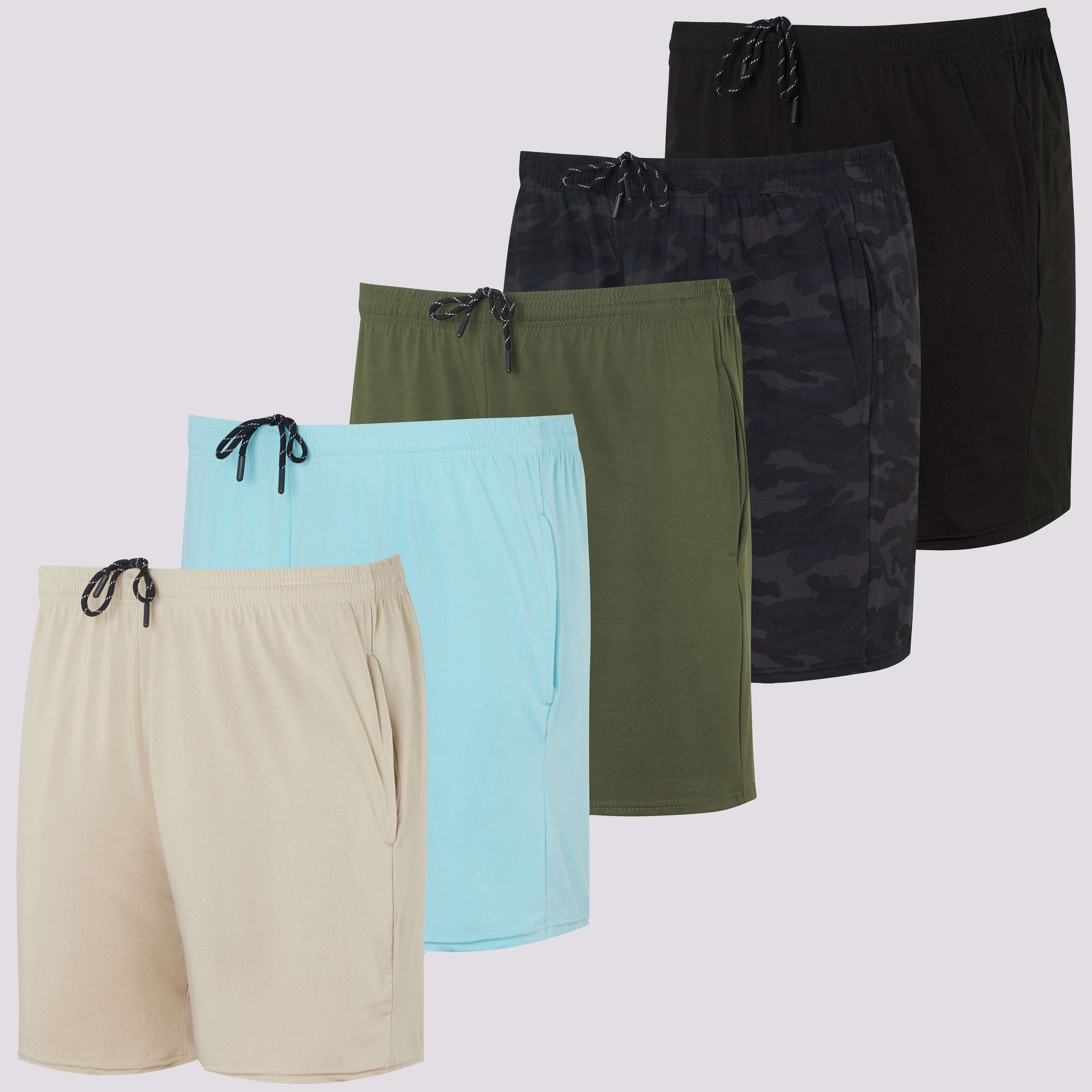 5 Pack: Men's Running Workout Shorts (Available in Big & Tall) D8T690
