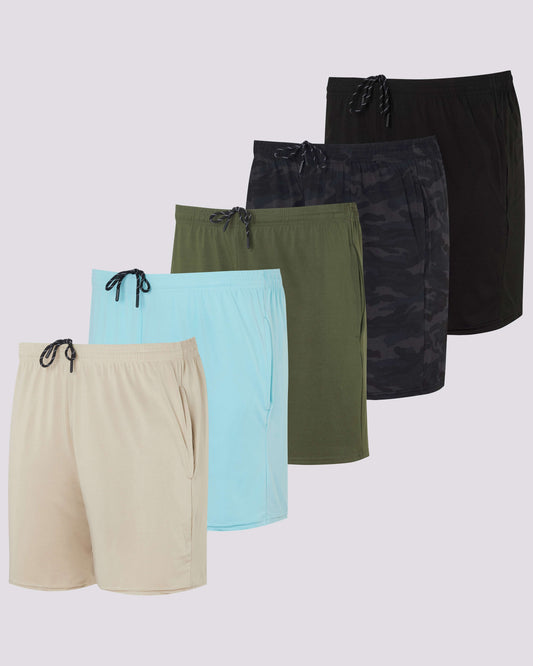 5 Pack: Men's Running Workout Shorts (Available in Big & Tall) D8T690