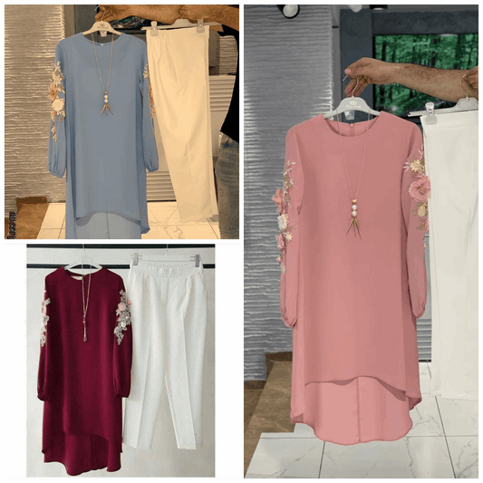 Pack of 3 Women's Casual Summer Suit Set Stylish,  Premium Stitched Kurti & Trousers l 40% OFF l 7634964