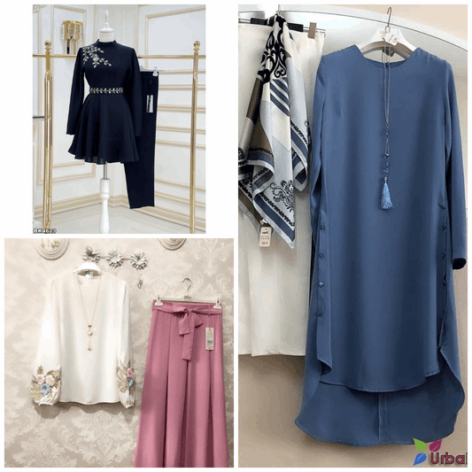 Pack of 3 Women's Casual Summer Suit Set Stylish,  Premium Stitched Kurti & Trousers l 40% OFF l 7634965