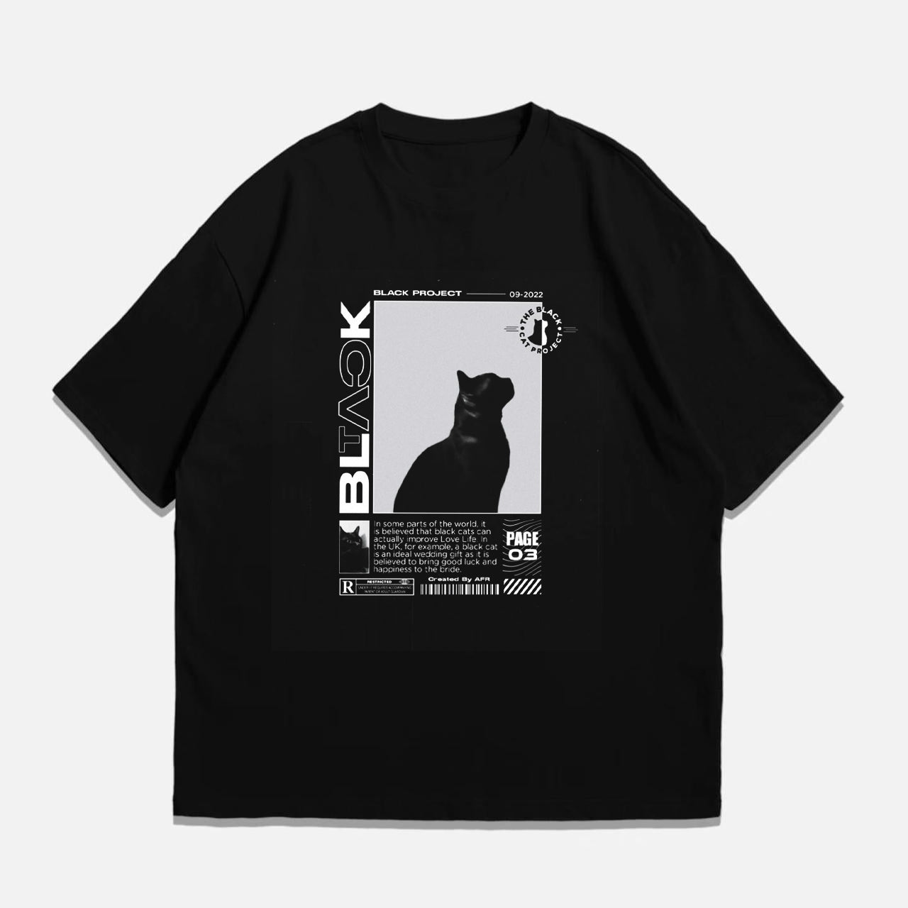 Black Cat T-Drop Black