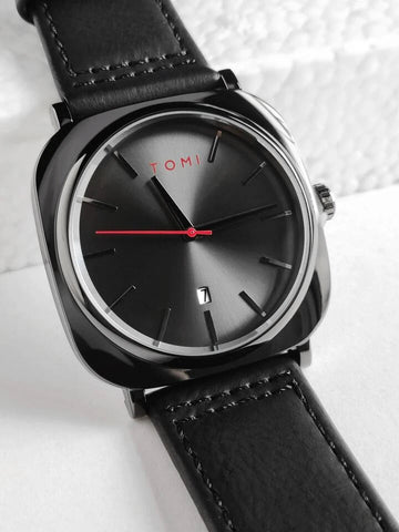 Men's TOMI T-084 Watch Quartz Date Leather Strap