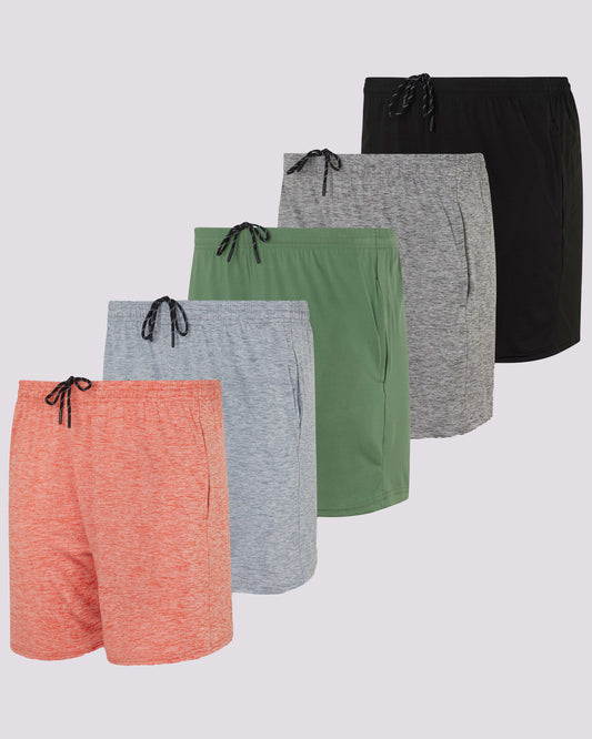 5 Pack: Men's Running Workout Shorts (Available in Big & Tall) D8T682