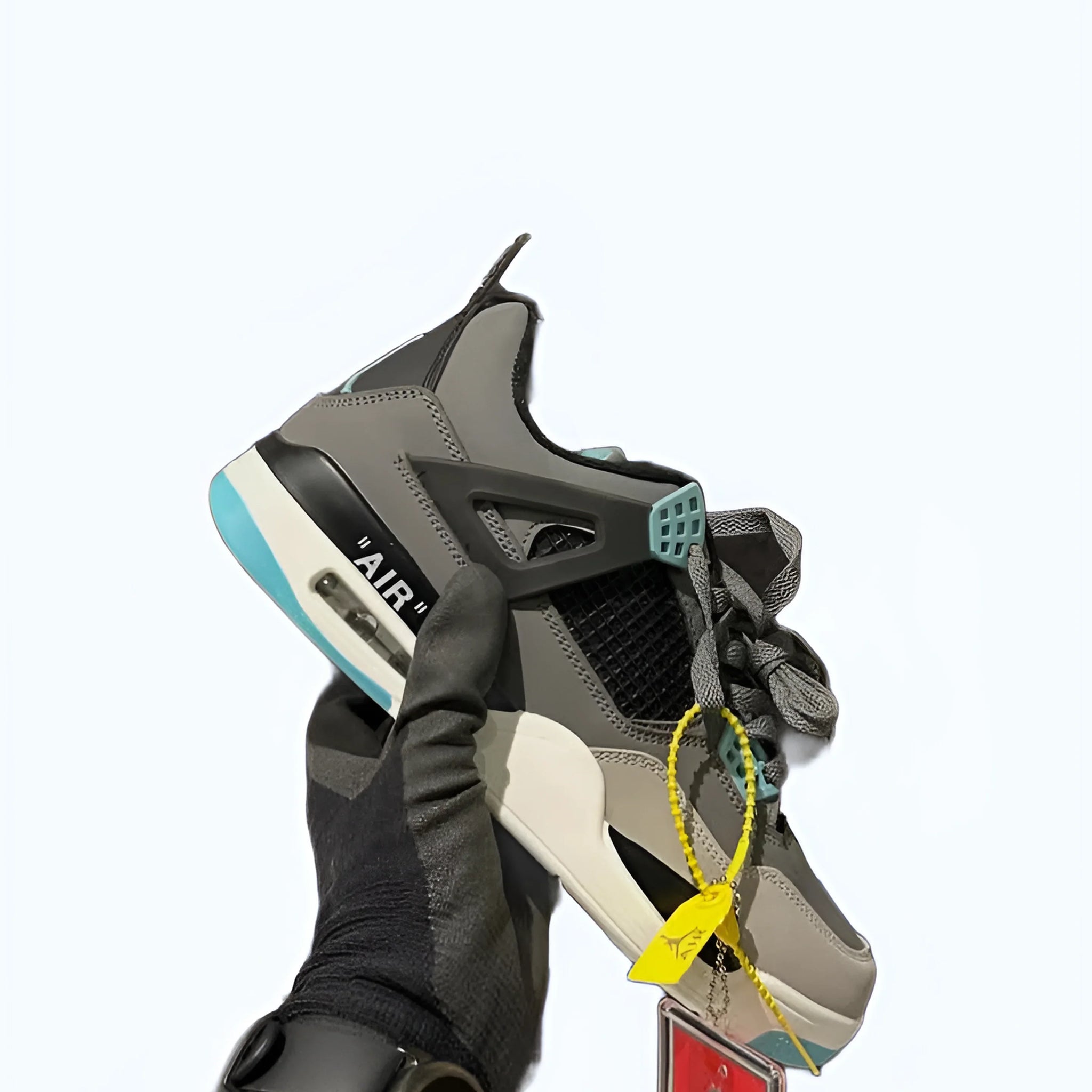 AIR JORDAN 4 - Retro - Gray with Blue.