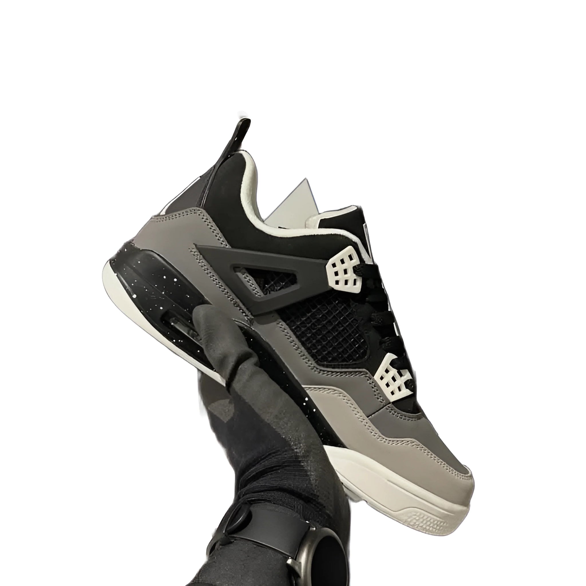 AIR JORDAN 4 - Retro - Black with Grey