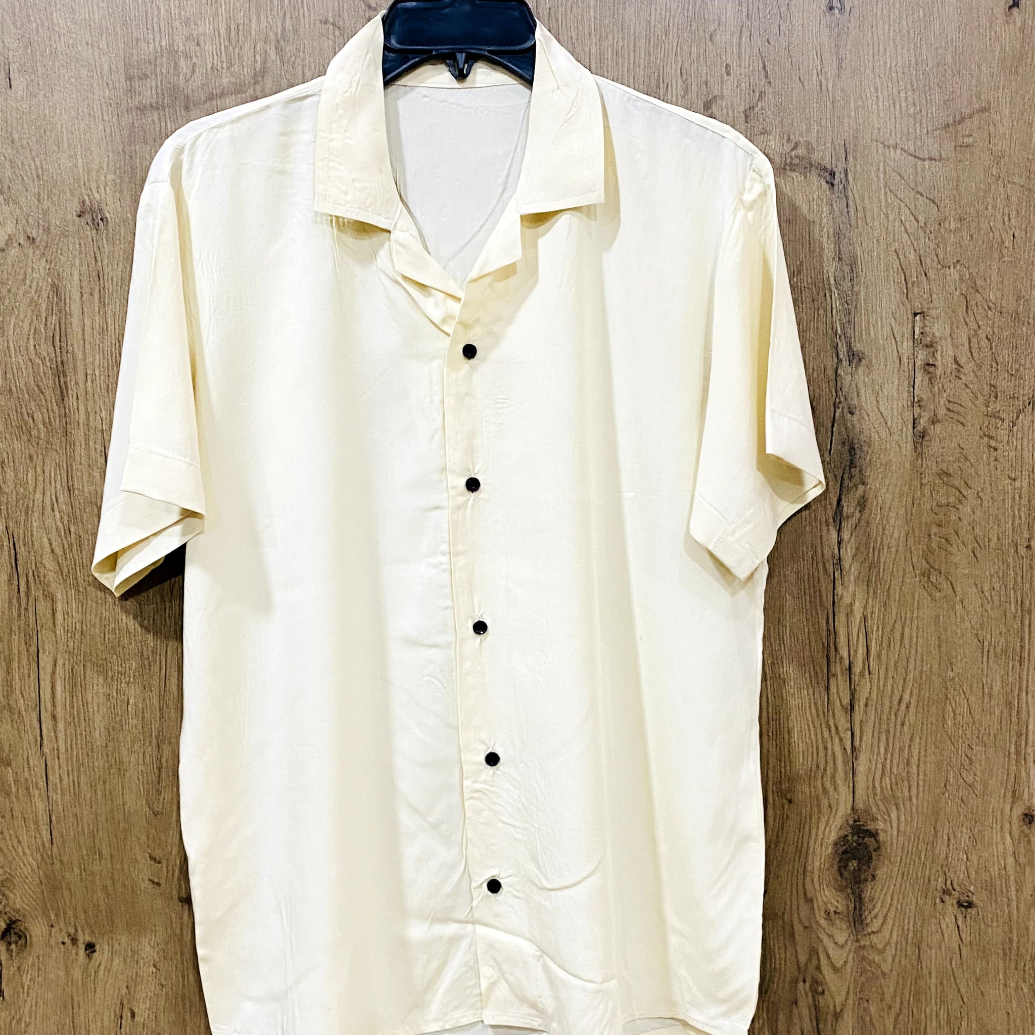 Men's Casual Solid Of-White Color Shirt.