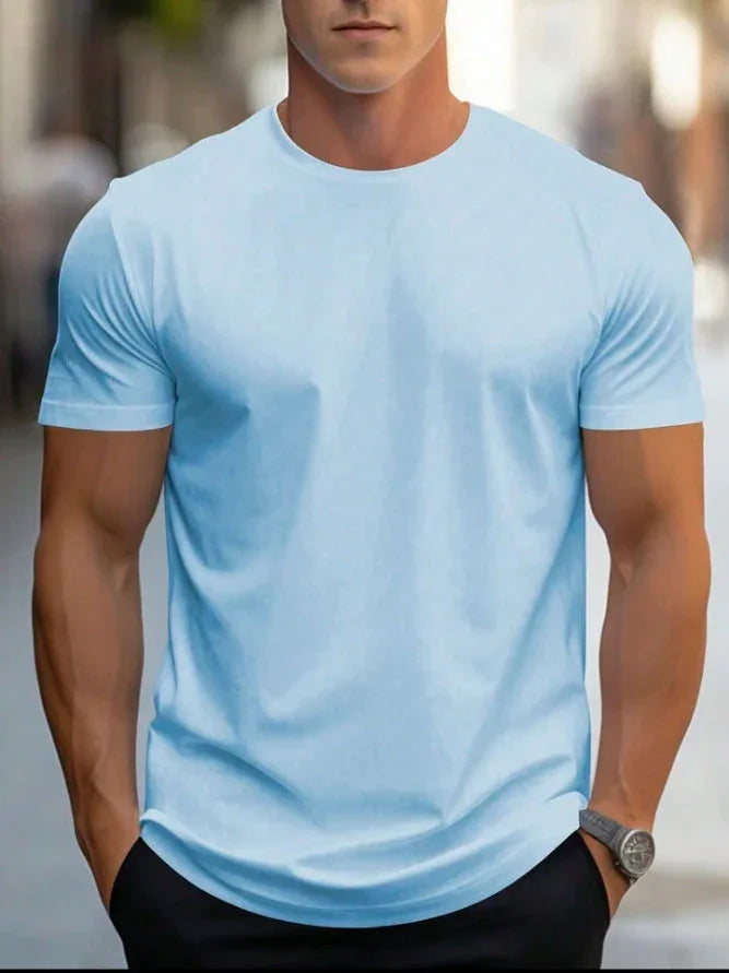 Men's Basic Solid Color T-Shirts.